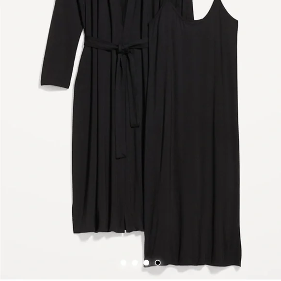 Old Navy Black Chemise and Robe Nursing and Postpartum Set - Picture 1 of 7
